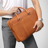 nesitu high quality black brown genuine leather men briefcase messenger bags business travel bag 14 laptop portfolio m7348