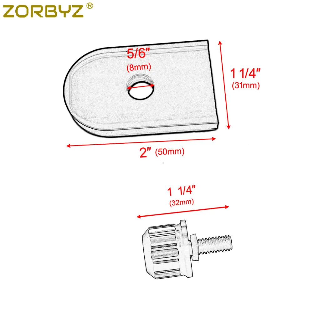 ZORBYZ черная кромка режущего сиденья болт язычок винт Резьбовая крышка комплект