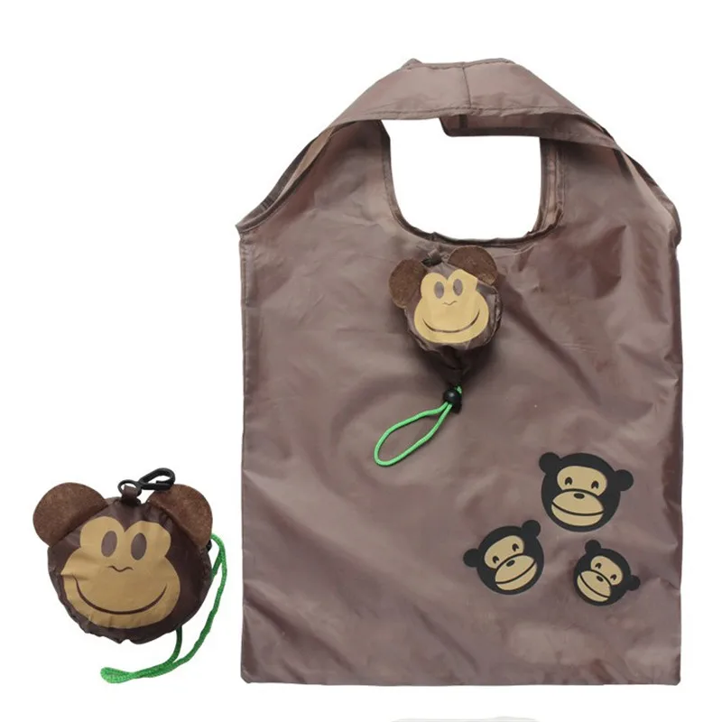 monkey 22 цвета Животные хозяйственные сумки рыбы путешествия складная сумка продуктовая сумка для хранения Многоразовые Мультяшные хозяйственные Эко сумки 1 шт - Цвет: monkey