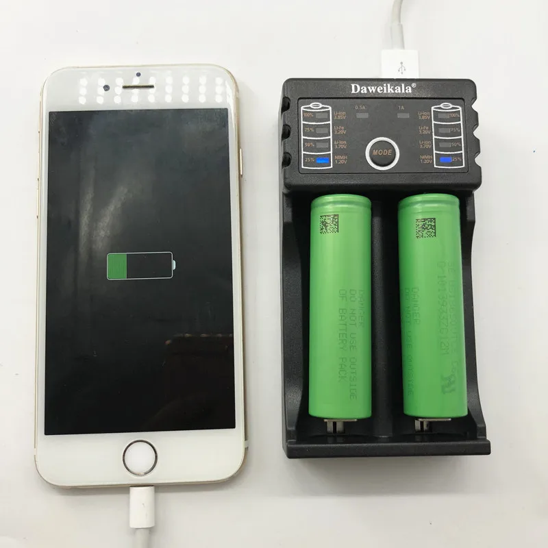 Daweikala 2pcs VTC6 3,7 V 3000mAh 18650 аккумуляторная батарея для электронной сигареты 18650 VTC6 30A разряда+ 1 шт зарядное устройство