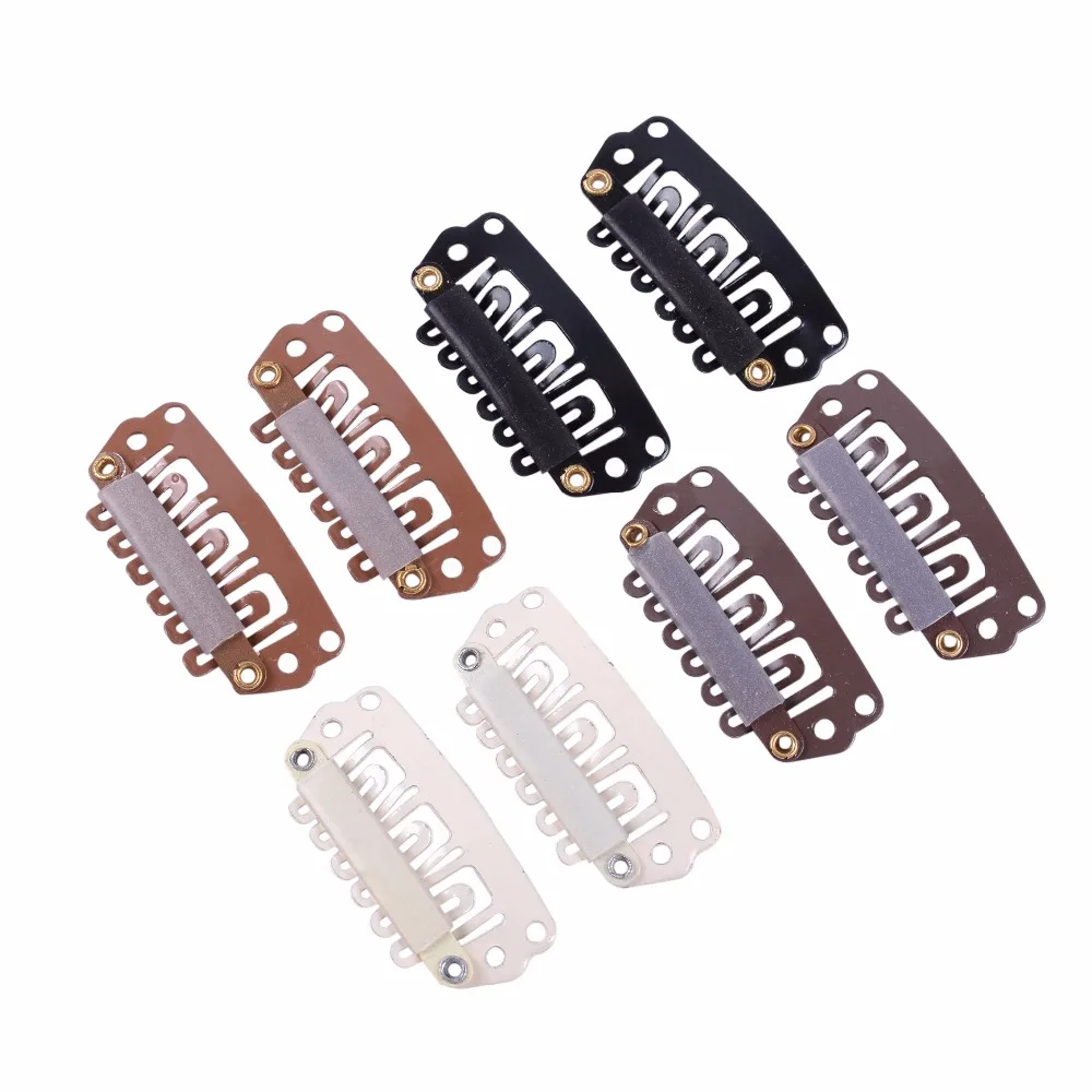 1000Pcs/Lot 28mm U Tip Snap Metal Clips With Silicone Back For Hair Extensions/Wig/Weft Hair Extension Tools