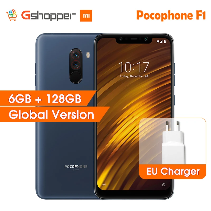Глобальная версия Xiaomi POCOPHONE F1 6 ГБ 128 Snapdragon 845 18 &quotполный Экран 20MP Фронтальная