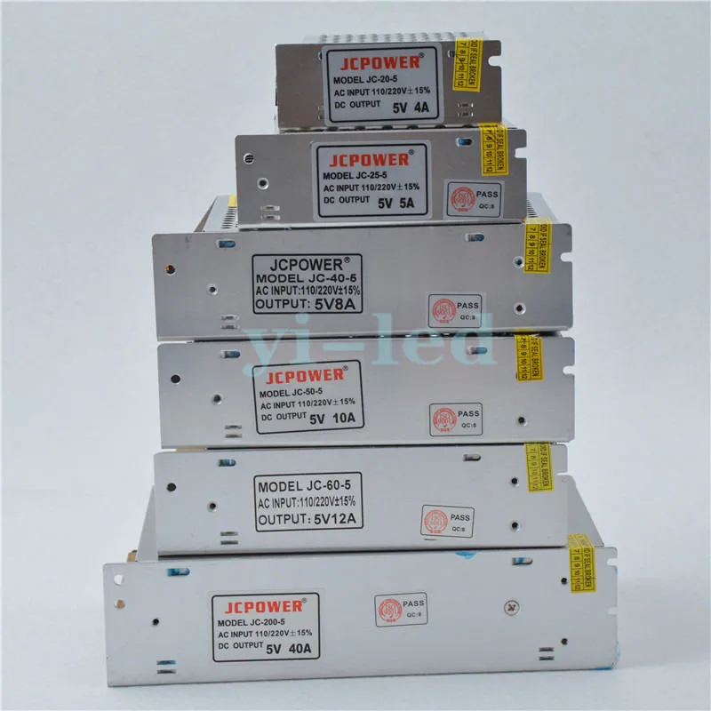 AC110/220 V к DC5V 2A 5A 20A 30A 40A 60A LED адаптер питания 5V трансформатор постоянного тока для