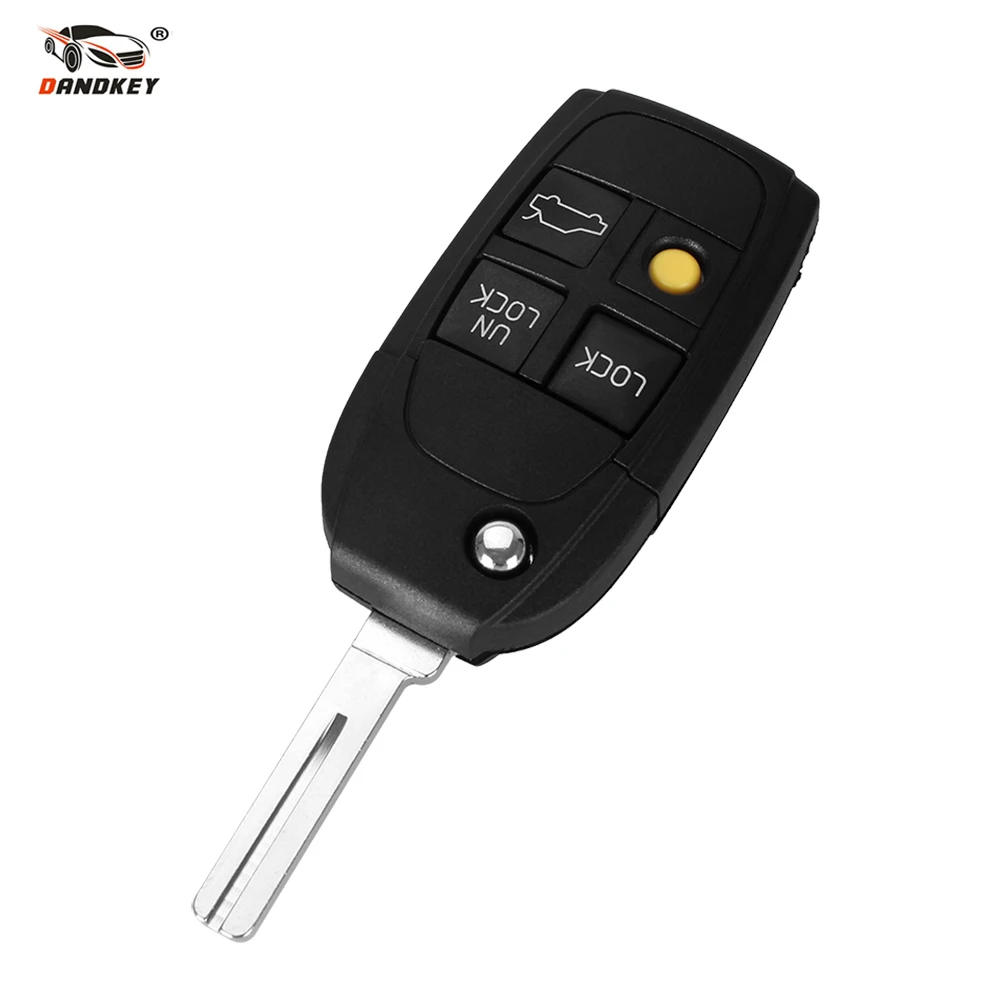 Dandkey 10 шт./лот Оптовая Флип Оболочки Fit для ремонта Volvo S40 V40 C70 S60 S80 4 кнопки