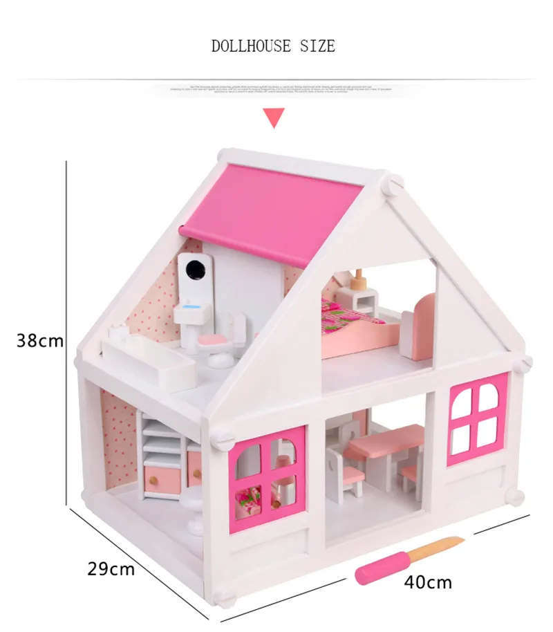 Деревянный DIY кукольный домик с миниатюрной мебели наборы для кукол kawaii Собранный Кукольный дом ролевые игры головоломки игрушки для детей