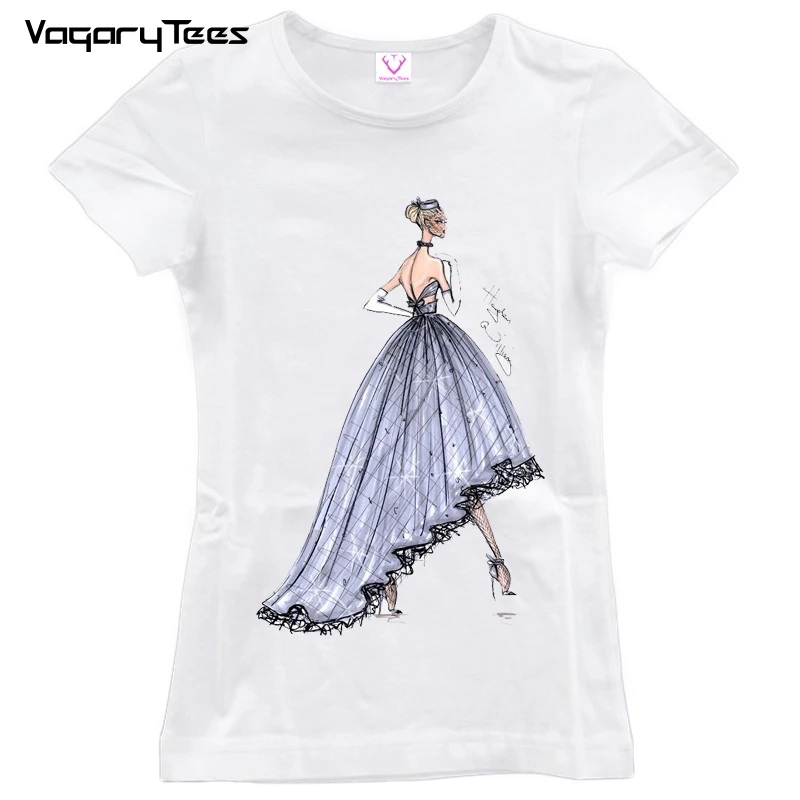 

Vintage haute couture printing Girl Shirt summer fashion Women T Shirt novelty casual Tops hipster cool ladies Tee
