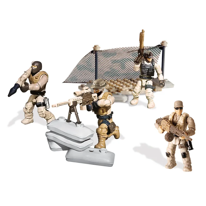 No original box Новая военная армия Второй мировой войны WW2 полиция SWAT Солдат фигурки аксессуары строительные блоки кирпичи игрушки для детей - Цвет: No original box