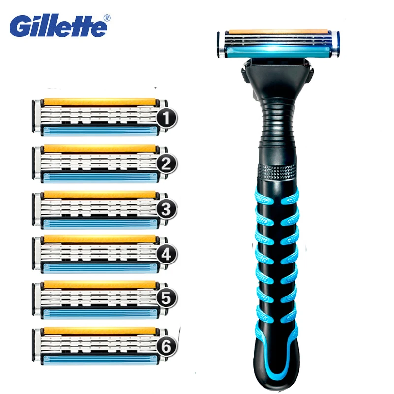Оригинальная Безопасная бритва Gillette Vector 3 бритвенные лезвия для бритья бороды