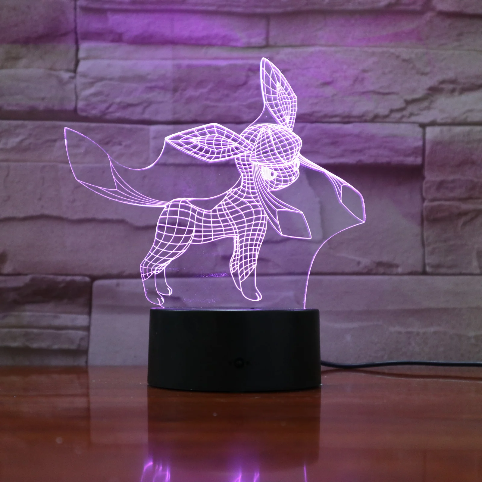 Glaceon Pokemon Go Sylveon рисунок детский ночник светодиодный сенсорный сенсор батарея Ночник подарок к празднику атмосфера Usb светодиодная 3D лампа Sylveon - Испускаемый цвет: Glaceon