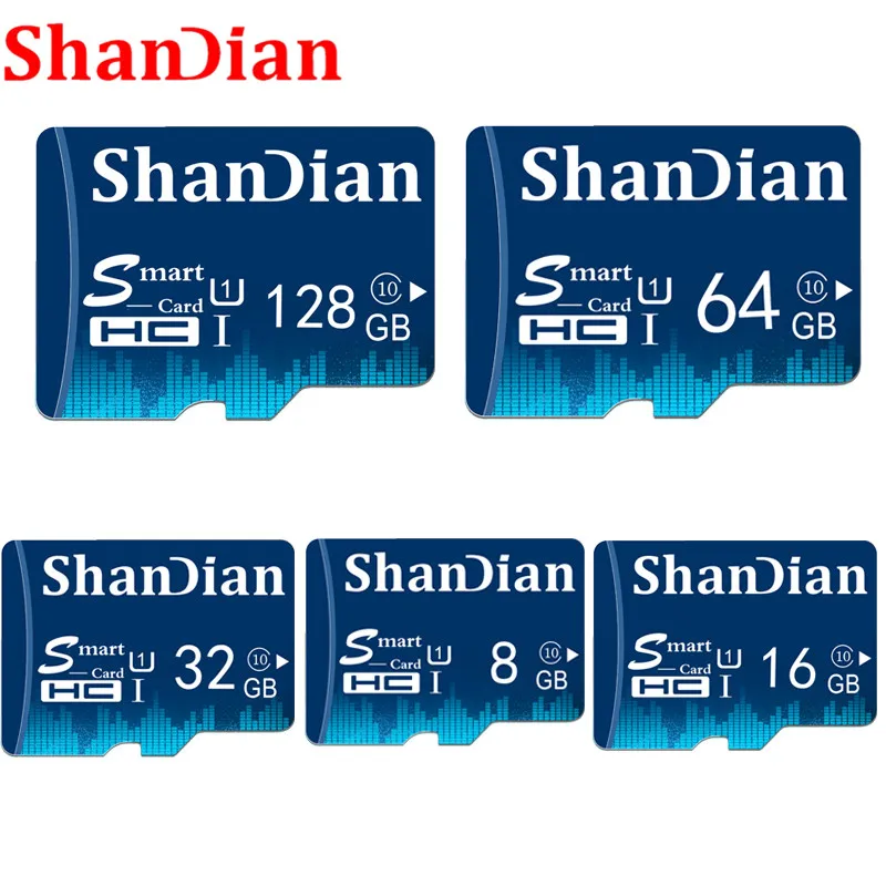 Shandian новая Оригинальная карта памяти 128 Гб 64 ГБ 32 ГБ 16 ГБ 8 ГБ 4 ГБ Высокое качество Micro SD карта TF карта+ Бесплатный адаптер для смартфона