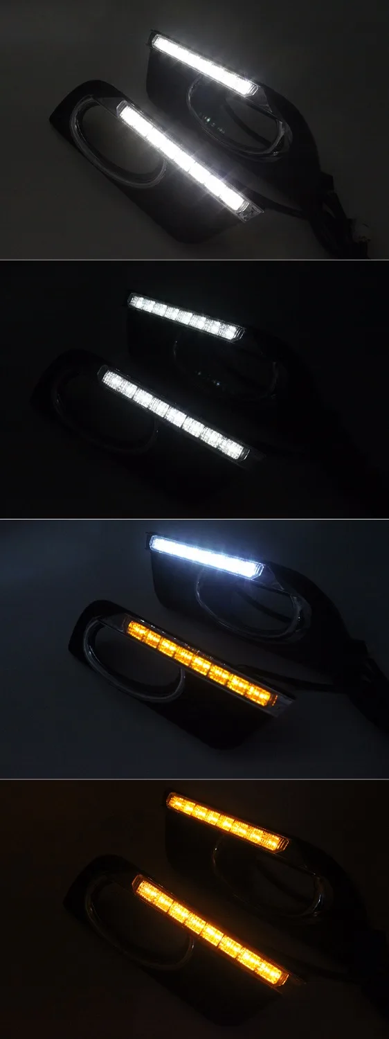 SUNKIA DRL светодиодные дневные ходовые огни светильник для Honda Civic 2011 2015 с желтым Цвет