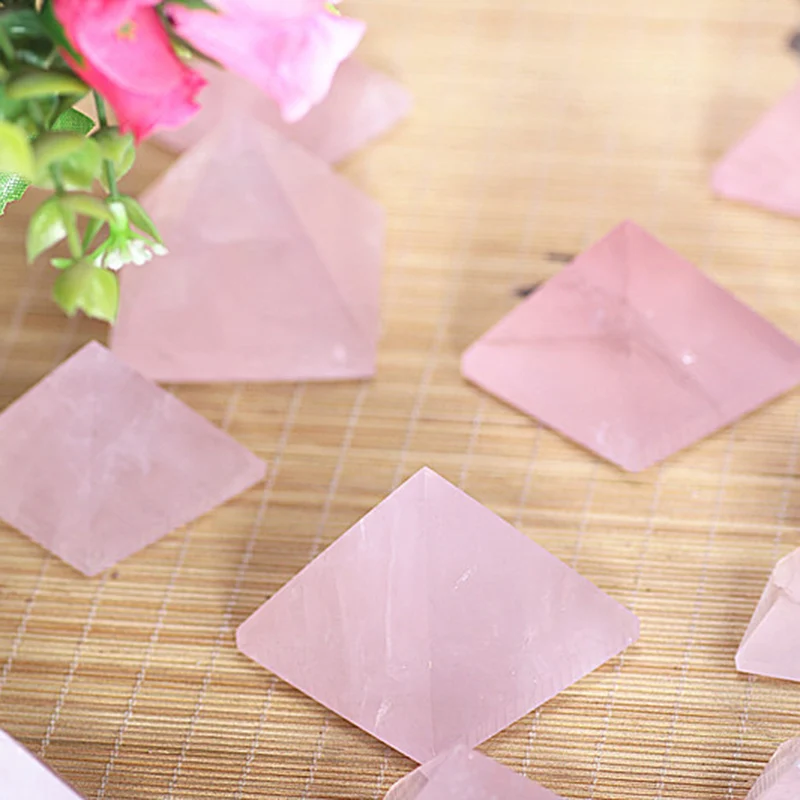 

1pc 20-40mm Natural Rose Quartz Pyramid Stone Crystal Feng Shui Healing Specimens