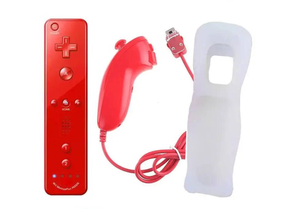 2 в 1 пульт дистанционного управления Встроенный Motion Plus + нунчаки для nintendo wii