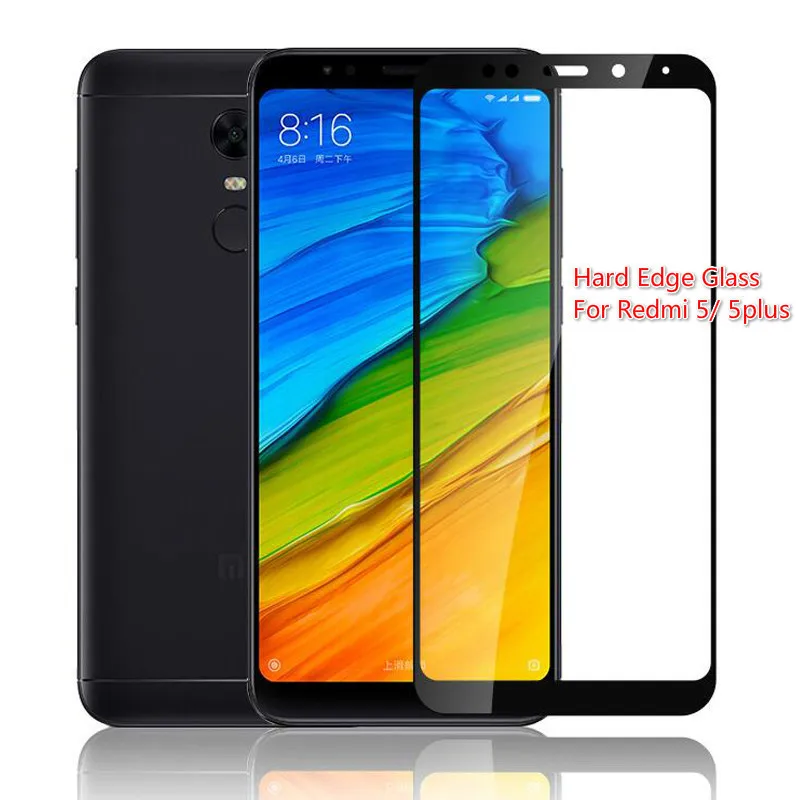 Полное покрытие 3D жесткий край Защита экрана для Xiaomi Redmi 5 Plus закаленное стекло