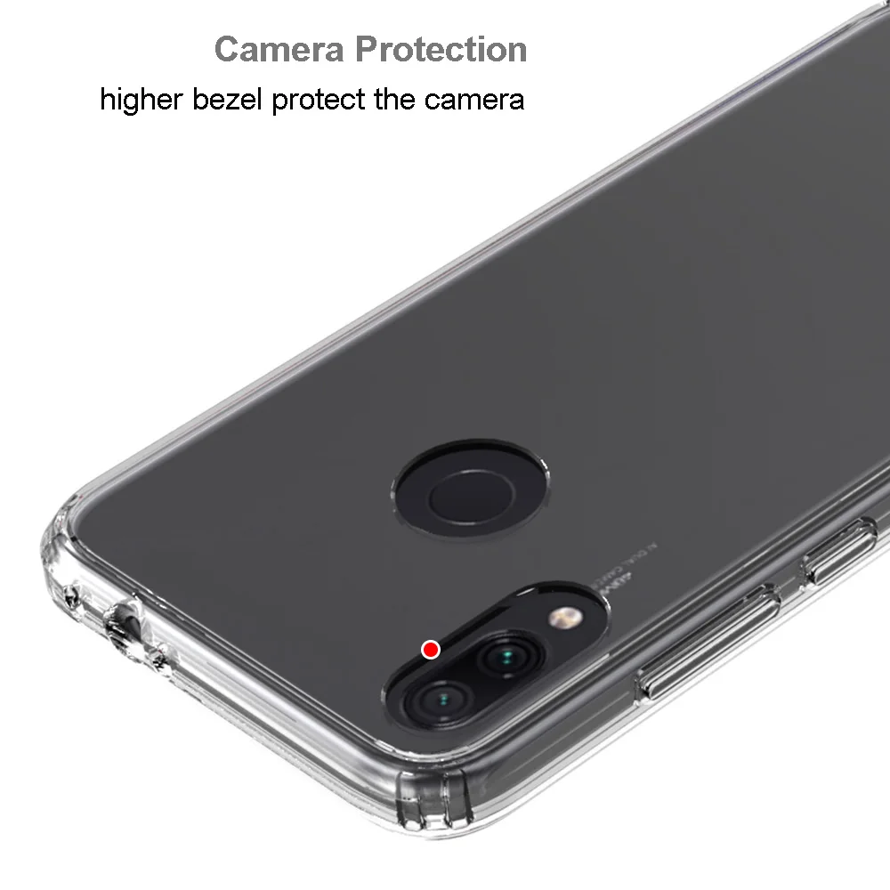 Чехол для Xiaomi Redmi Note 7 Pro 6 ударопрочный Прозрачный Жесткий Тонкий чехол задней