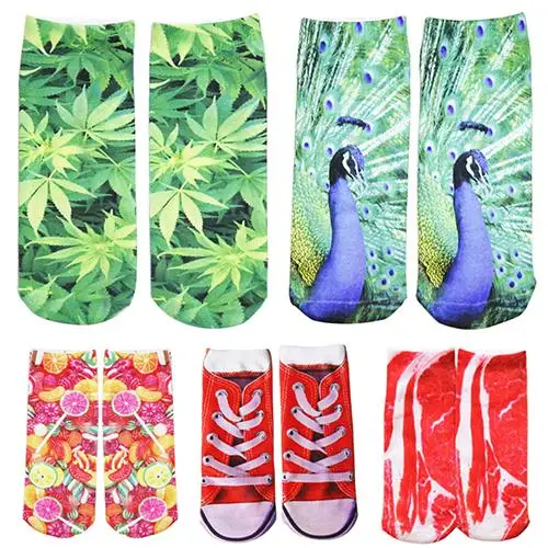 2016 New1 Пара Мужская Мода Прохладный Яркий 3D Печатных Шаблонов Ножной Браслет