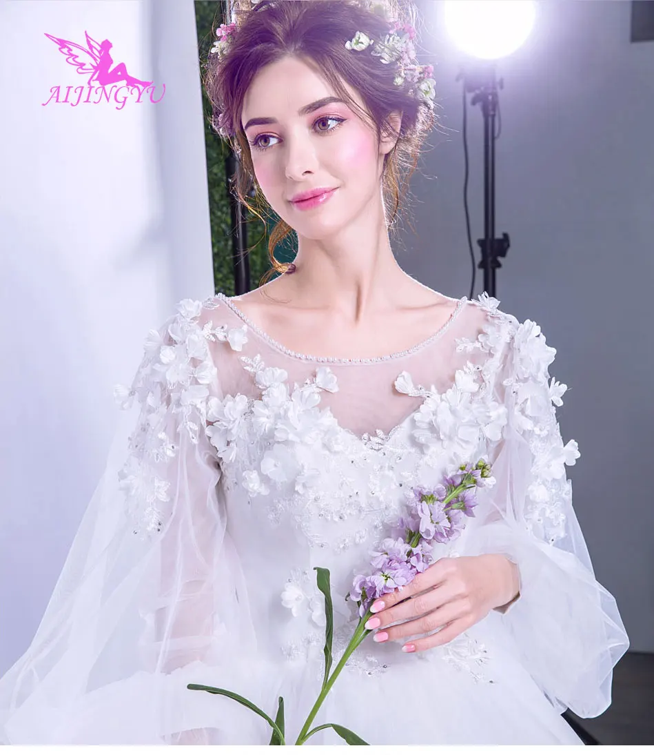 AIJINGYU, роскошные,, новинка,, дешевое бальное платье на шнуровке сзади, вечерние свадебные платья, свадебное платье TJ401