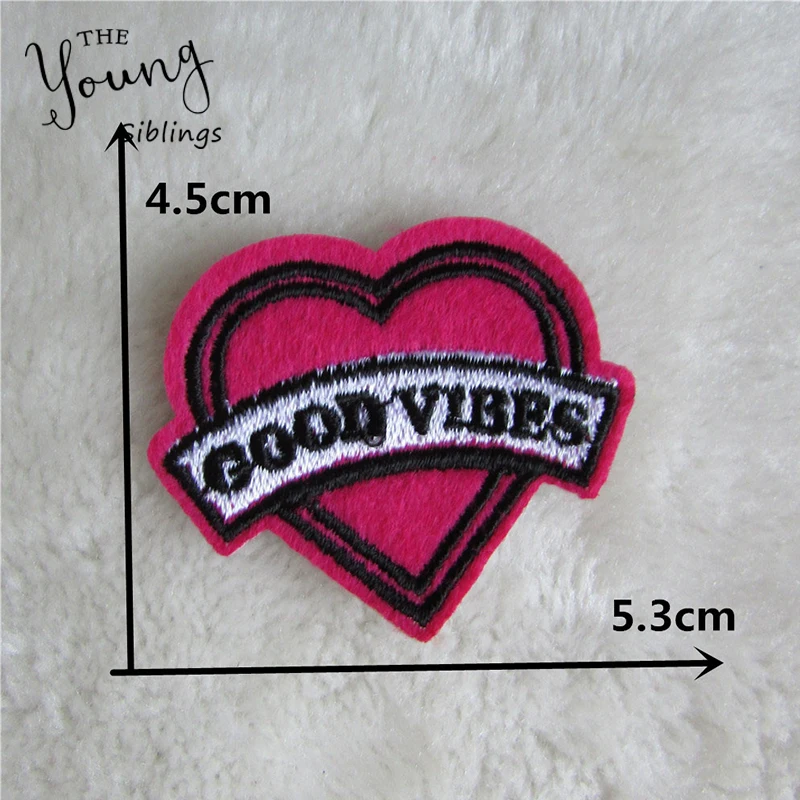 

mixed loving heart patches for clothing iron on embroidered appliques iron sew on clothes patches sewing accessories for DIY