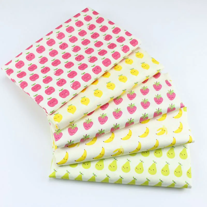 

SMTA 50*160cm Needlework The Cloth Fabric Tissues Knitted For Sewing Cache Textile Fabric Meter Flowers Apple, Lemon D30