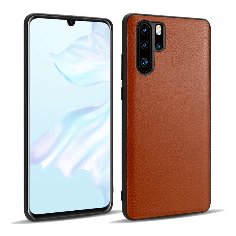 Роскошный чехол из натуральной кожи для Huawei P30 Pro ударопрочный ТПУ задний Чехол
