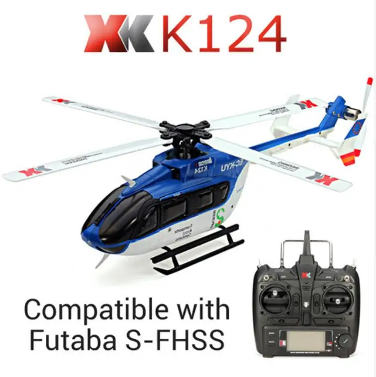 Оригинальный XK K124 EC145 6CH бесщеточный двигатель 3D 6G система RC Вертолет совместимый