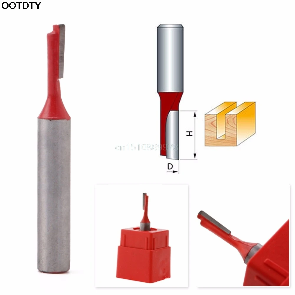 

1/4" Shank 1/8" Blade Carbide Single Flute Tipped Straight Router Bit Cutter New