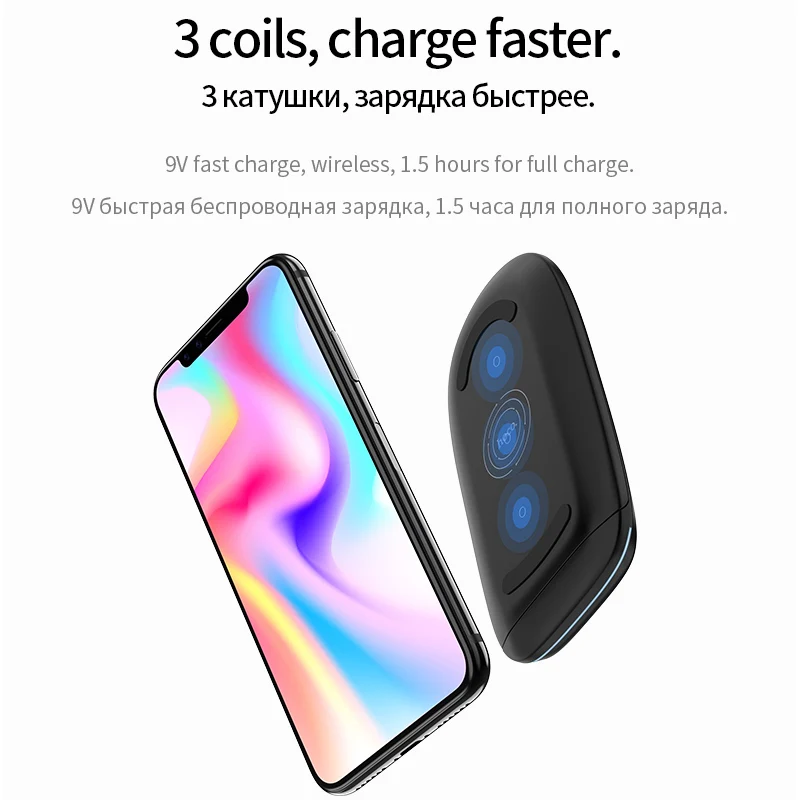 HOCO Qi Беспроводное зарядное устройство 10 Вт для Apple iPhone X 8 samsung Galaxy Note S8 Plus S7 S6 Edge