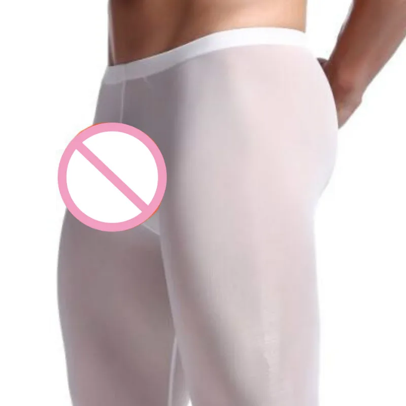 Пикантное шелковое термобелье для мужчин штаны прозрачные теплые эластичные