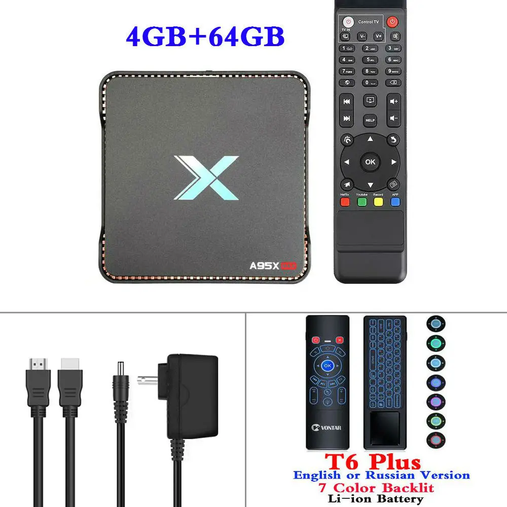 4G64G T6 4 ГБ ОЗУ 64 Гб ПЗУ Запись видео ТВ приставка Android 8,1 A95X MAX Amlogic S905X2 четырехъядерный 2,4G& 5GHz двойной Wifi 1000M 4K медиаплеер - Цвет: 4G64G T6
