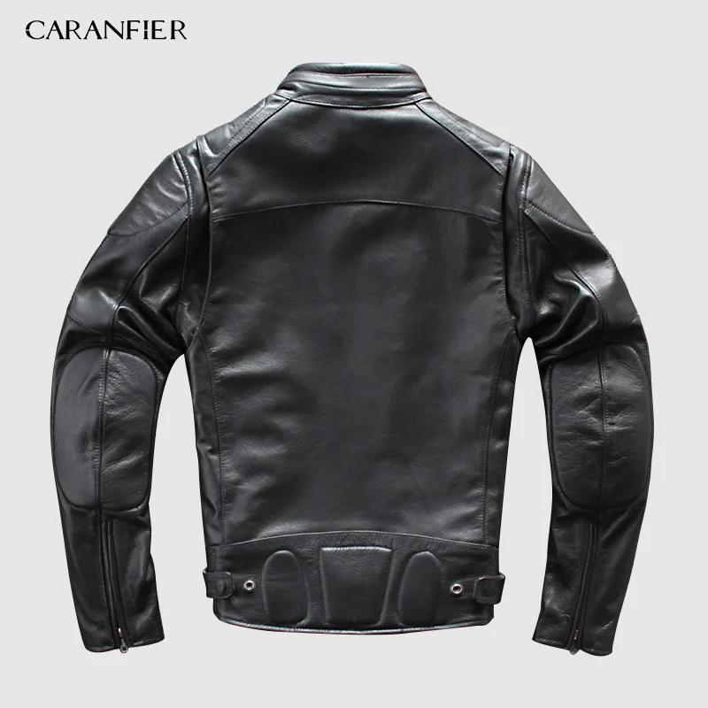 Куртка из натуральной кожи CARANFIER Мужская многофункциональная мотоциклетная