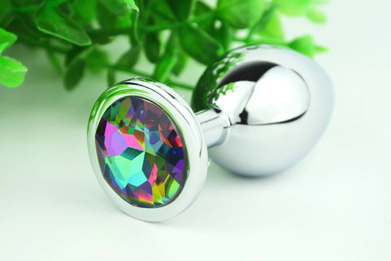 M Size Metal Booty Beads Butt Plug Adult Anal Toys Steel Plated Jeweled Stopper Sex Products |