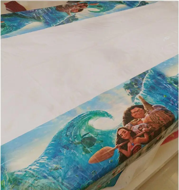 180*108 см Дети пользу Baby Shower украшения для скатерти Moana бумажные тарелки Happy День рождения поставки посуда