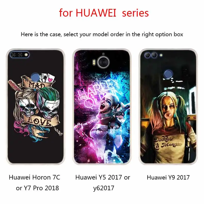 Мягкий силиконовый чехол "," Джокер "," Харли Квинн "для huawei Коврики 20 10 Lite 20 pro s Nova 3 4 3i y9 y6 y5 y7 pro 20X крышка
