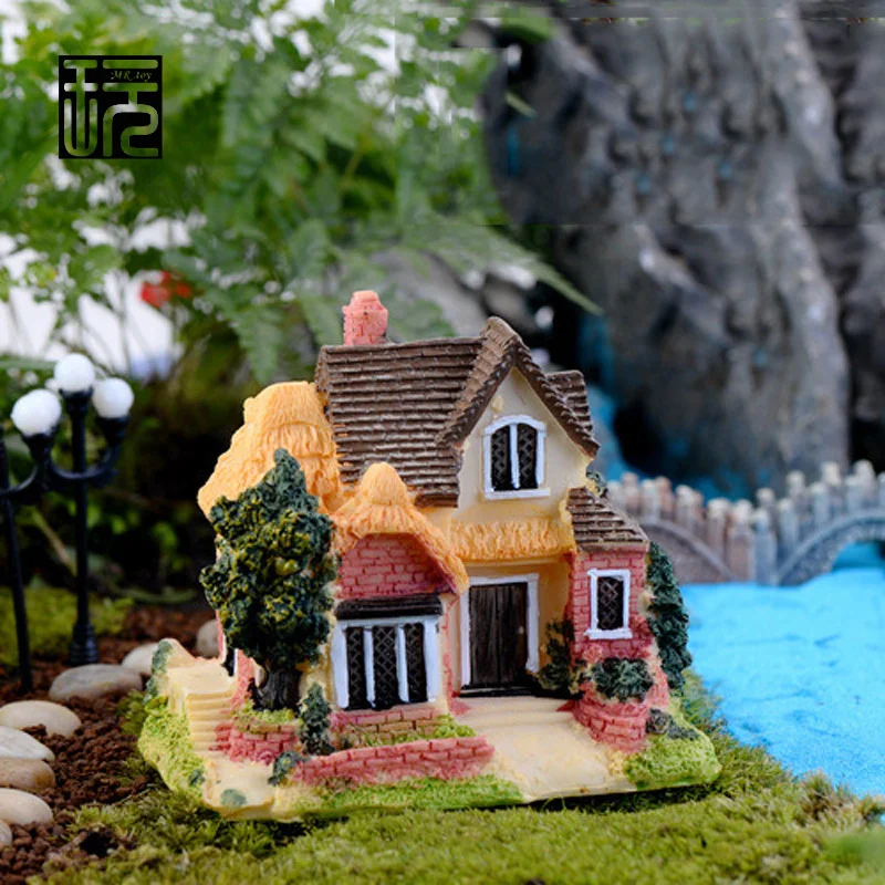 Смола вилла ремесла Мини Дом Модель орнамент DIY Фея Сад миниатюрные домашние
