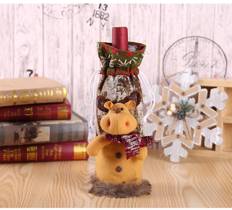 Smiry Merry Christmas крышка для бутылки с красным вином для бара Рождественская пуговица простая одежда для бутылок декор для обеденного стола для дома