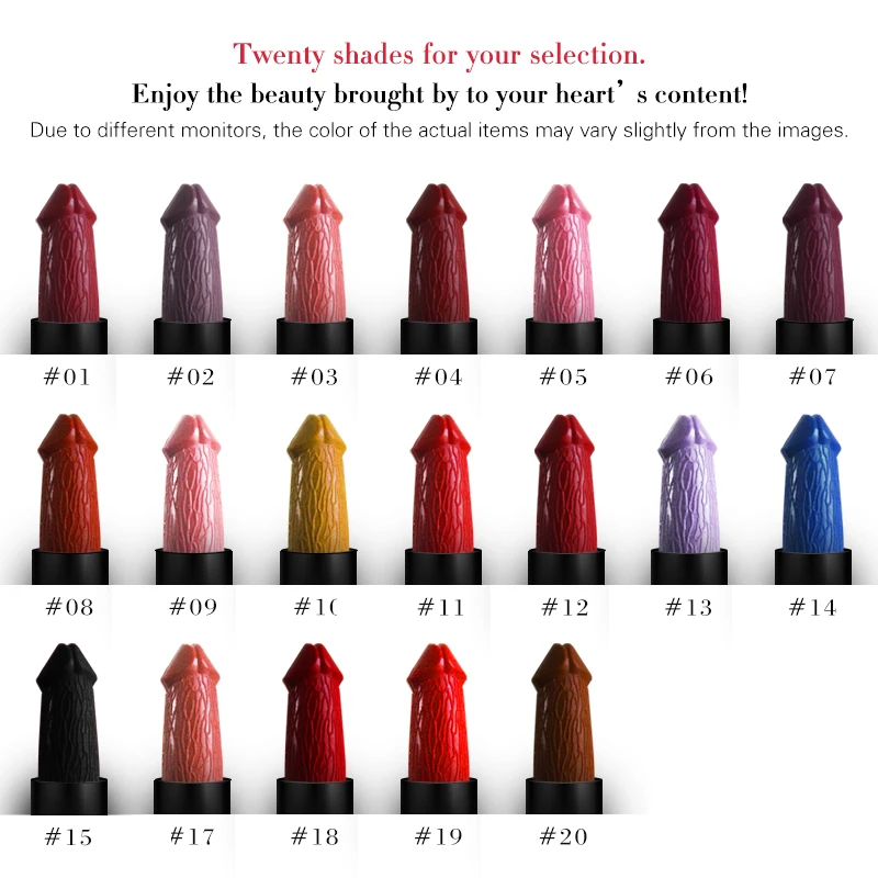 20 Color Dick Matte Tint Lipstick Red Velvet Waterproof Long Lasting Lipgloss Sexy Penis Tattoo Lips Makeup Brand Vnook |