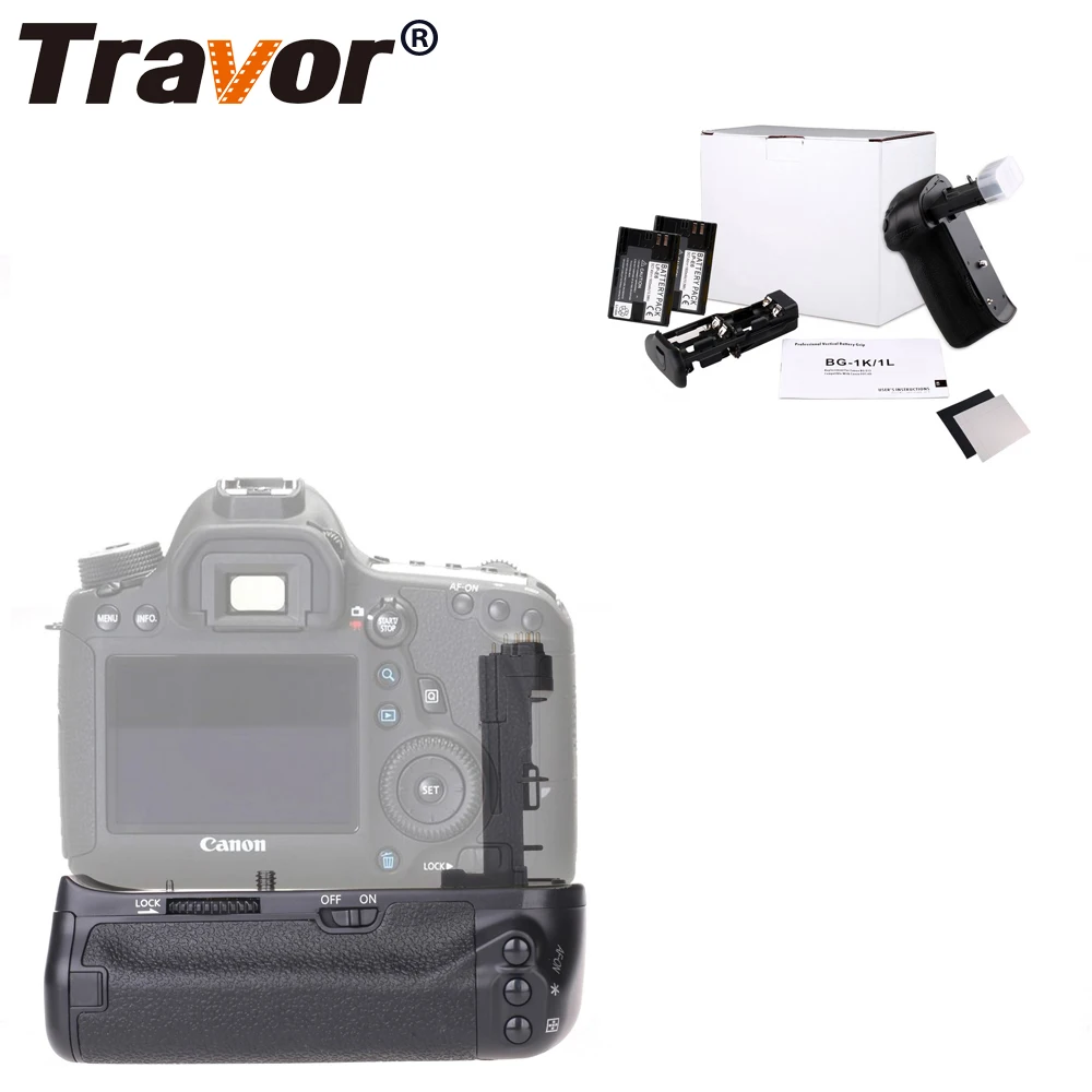 Travor Камера Вертикальная Батарейная ручка держатель для Canon EOS 70D 80D аккумулятор dslr ручка Замена BG-E13 подарок 2 шт. LP-E6 батарея