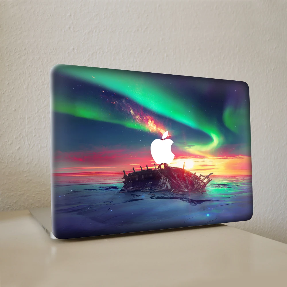Виниловый чехол для ноутбука auroraокеанский цветной облачный с наклейкой MacBook Air Pro
