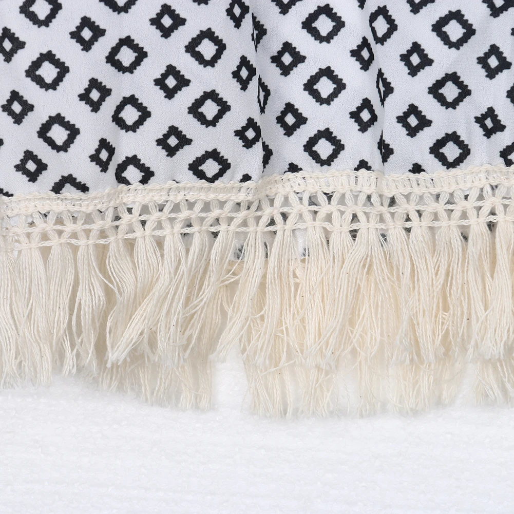 Женское кимоно в этническом стиле кружевное с цветочным принтом и кисточками