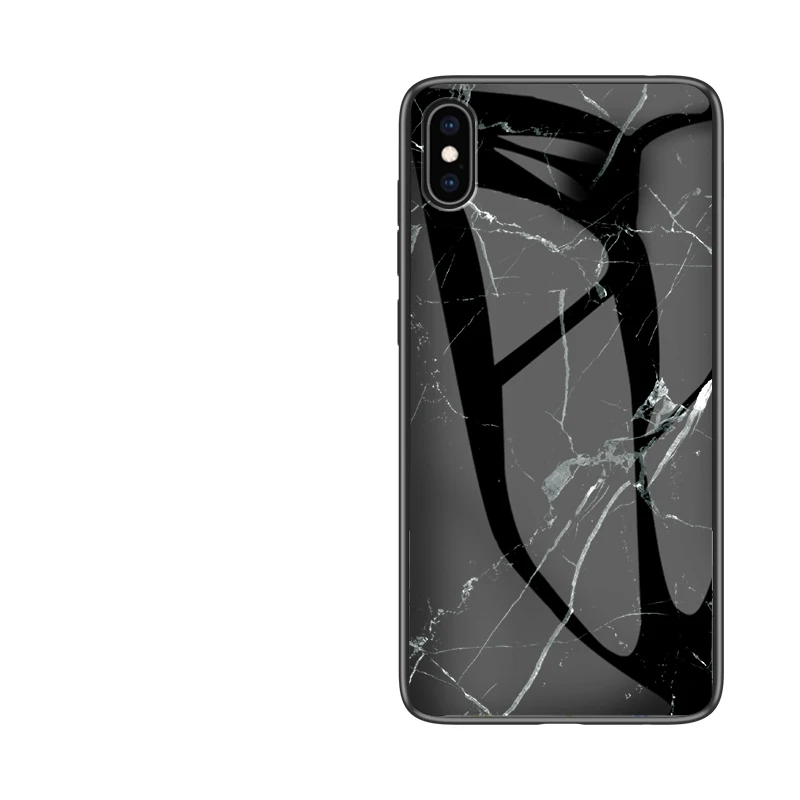 Для iphone X 7 8 Plus XS роскошное Мраморное Закаленное стекло-Броня чехол для iphone XS Max 6 6S Plus силиконовый чехол-накладка Coque Capa