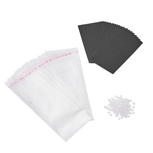 Black 200pcs Pandahall Ювелирная карточка для упаковки серьги дисплей крафт-бумага цена картонные ярлыки карты для витрины - Цвет: Black 200pcs