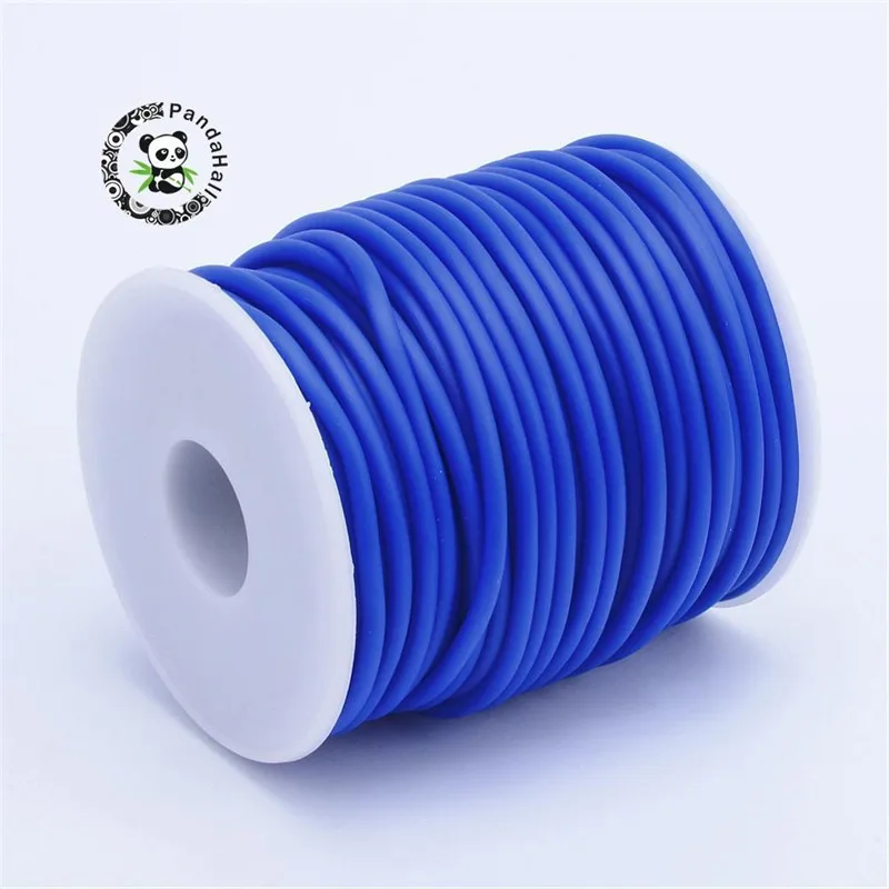 Blue Pandahall, 2 мм, 3 мм, 4 мм, полый трубчатый резиновый шнур с отверстием 1 мм/1,5 мм/2 мм, цельный резиновый трубчатый шнур с пластиковой катушкой F80 - Цвет: Blue