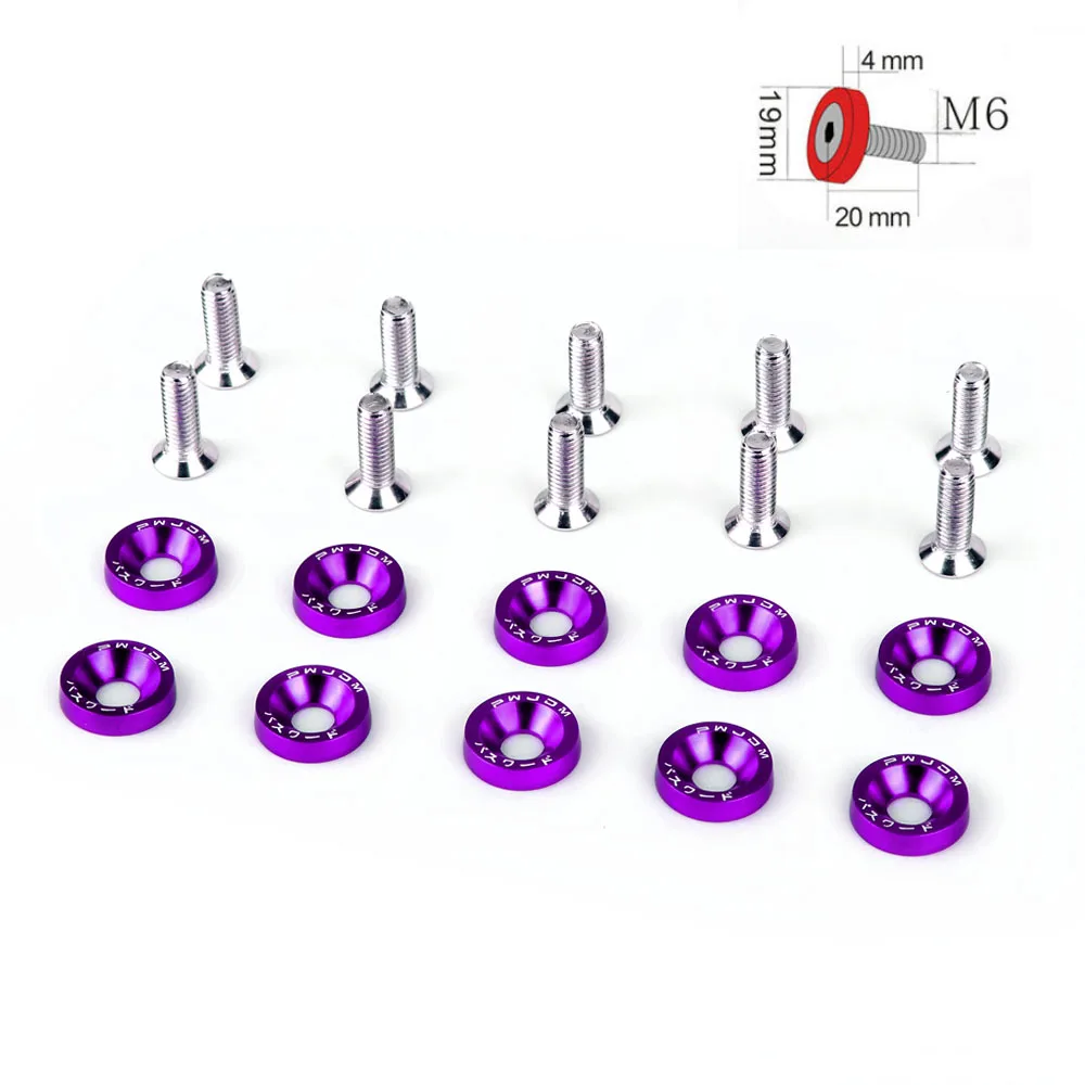 Rastp-алюминий 10 шт. M6X20 автомобиль модифицированные шестигранные крепежные детали крыло шайба JDM бампер двигатель вогнутые винты для Honda RS-QRF002