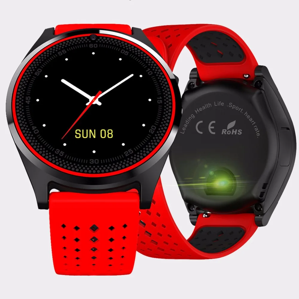 V9 HR Смарт-часы Для мужчин женщин Android сердечный ритм SmartWatch С Камера Поддержка