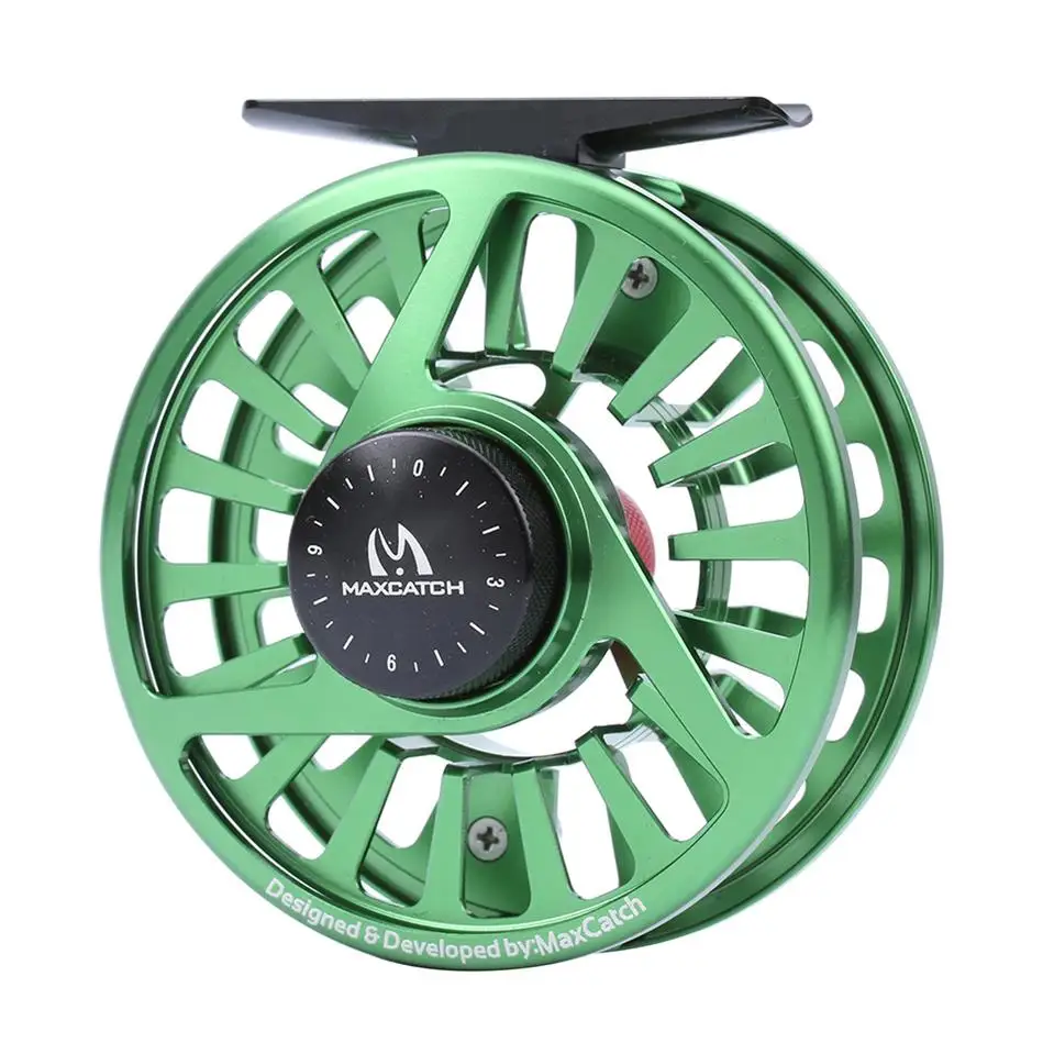 Green Reel Катушка для ловли нахлыстом Maximumcatch 1/3, 3/4, 5/6, 7/8, 9/11WT, катушка для нахлыстом, обработанная алюминиевой микро регулировкой, катушка для ловли нахлыстом - Цвет: Green Reel