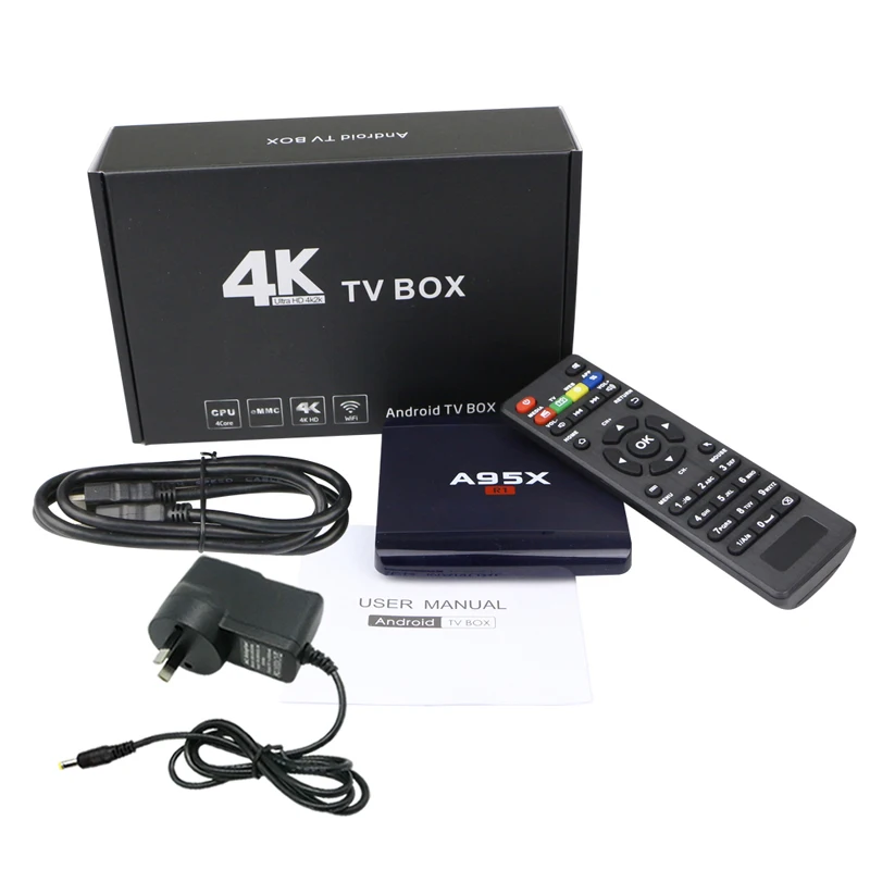 Смарт ТВ приставка A95X R1 Amlogic S905W 10 шт. 1G 8G четырехъядерный медиаплеер 4 K 3D мини ПК 2 4G