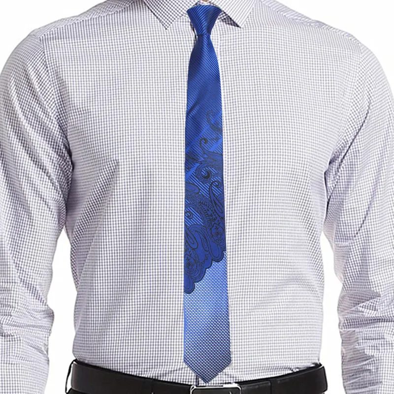 Rbocott Для мужчин s Slim Tie моды Галстук Пейсли 6 см ширина Узкие галстуки для мужчин Свадебная вечеринка Узкие галстуки Gravatas corbatas