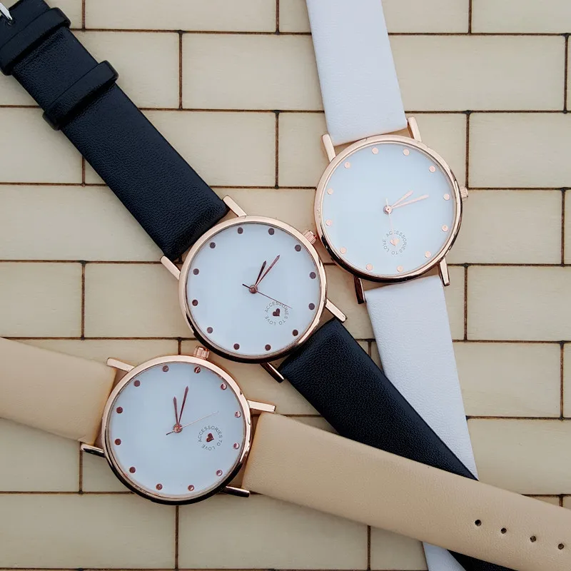 Для женщин часы новинка 2016 года Интимные аксессуары любить бежевый кожаный