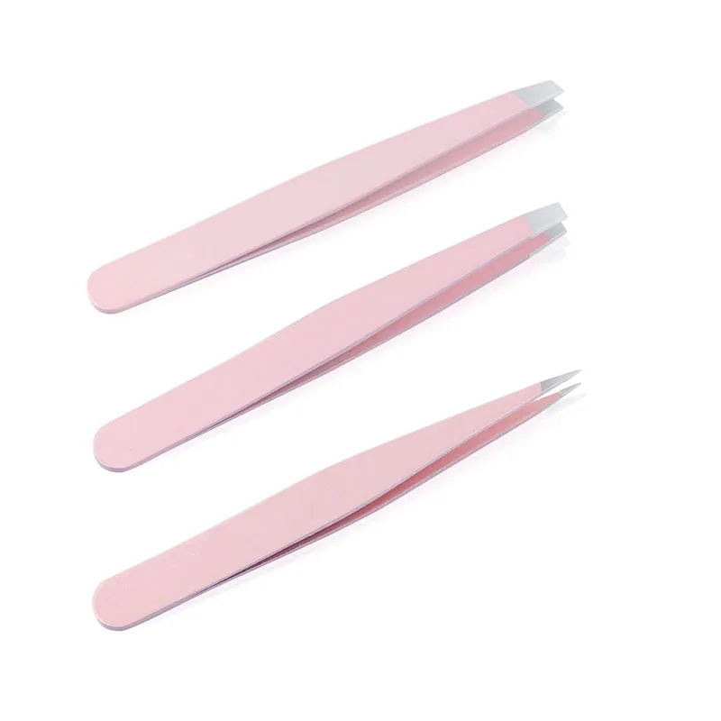 

New / 3 PCS eyebrow tweezers stainless steel tip / tilt tip / flat tip hair removal makeup kit A00138XX