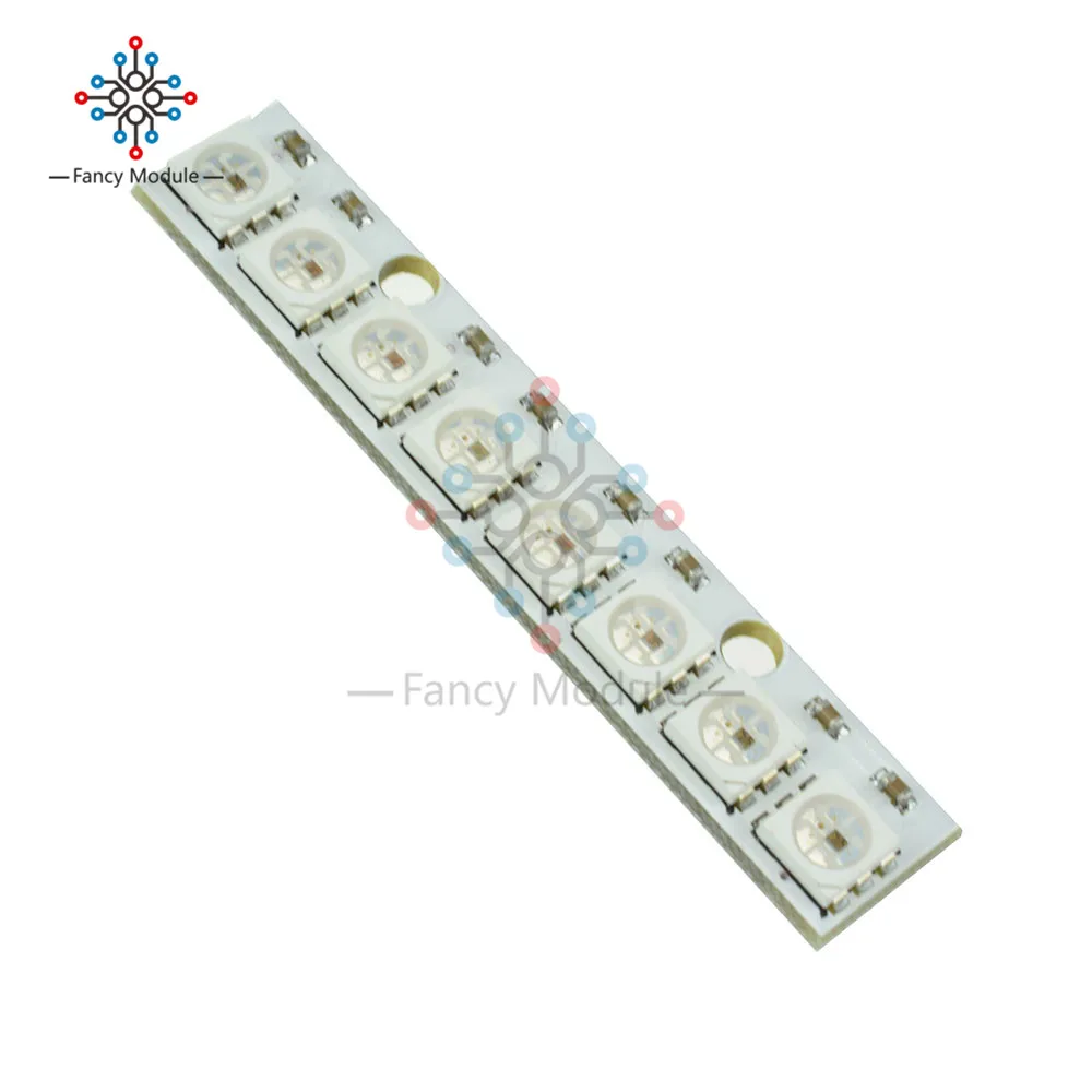 

WS2812 WS2812B WS 2811 5050 RGB Светодиодная панель, модуль 5 В, 8 бит, Радужный светодиод